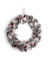 Large white/grey wreath with berries