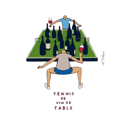 Table wine tennis poster 30x40 cm