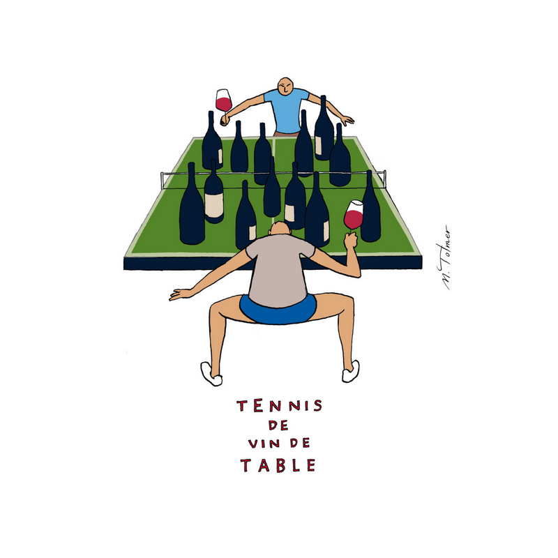 Poster "Table Wine Tennis" 30x40 cm Michel Tolmer | Glougueule