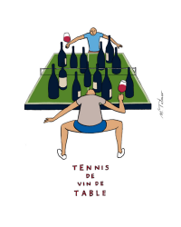 Table wine tennis poster 30x40 cm