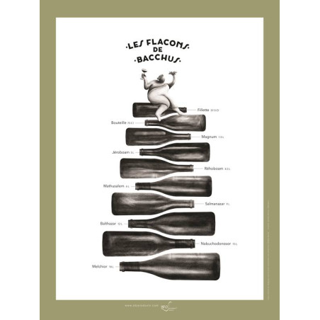 Poster "Les Viacons de Bacchus" aluminium finish 50x70 cm | InfoSaveurs Editions