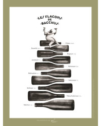 Poster "Les Viacons de Bacchus" aluminium finish 50x70 cm | InfoSaveurs Editions