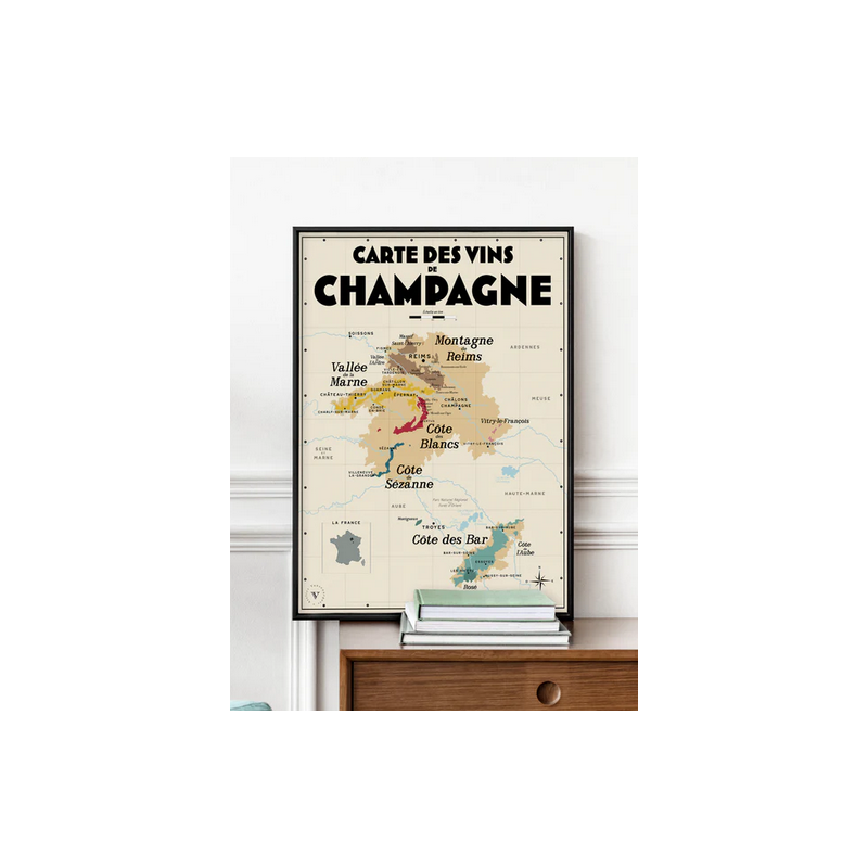 Carte des vins de Champagne 50x70 cm | Atelier Vauvenargues