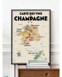 Carte murale 50x70 cm "Vins de Champagne" | Atelier Vauvenargues