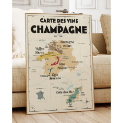 Carte des vins de Champagne 50x70 cm | Atelier Vauvenargues