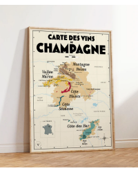 Carte murale 50x70 cm "Vins de Champagne" | Atelier Vauvenargues