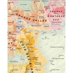 Poster 69x87 cm "Champagne Wine Regions" | Steve De Long