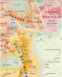 Affiche des régions viticoles de Champagne 69x87 cm | Steve De Long