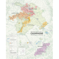 Poster of the wine regions of Champagne 69x87 cm | Steve De Long