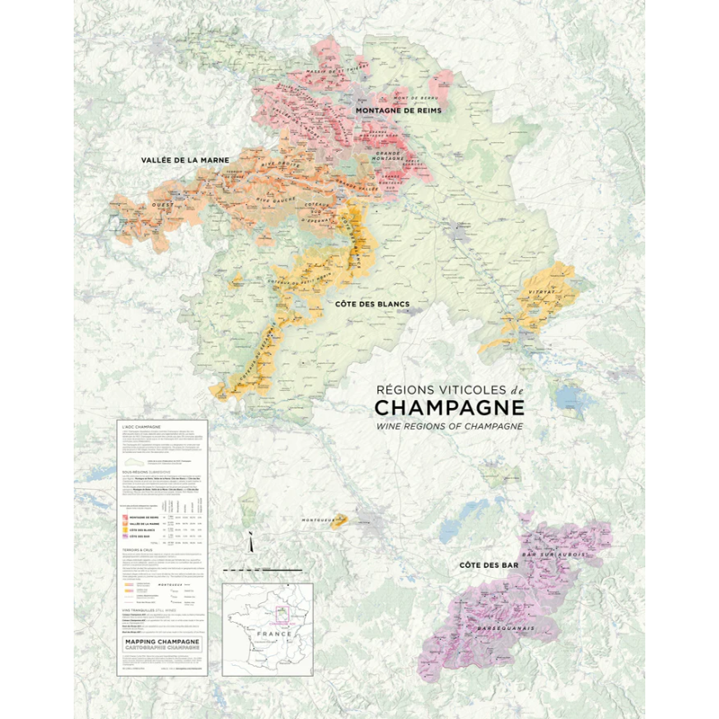 Poster 69x87 cm "Champagne Wine Regions" | Steve De Long