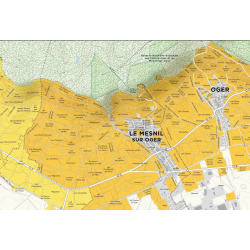 Carte murale 150x60 cm "Vignoble de la Côte des Blancs en Champagne" | Steve De Long