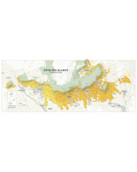 Carte du vignoble de la Côte des Blancs en Champagne 150x60 cm | Steve De Long