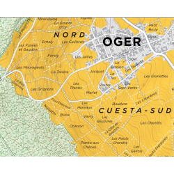 Wall Wine Map:  Oger Grand Cru in Champagne 39x31 cm by Steve De Long & Charles Curtis MW