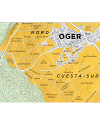 Wall Wine Map:  Oger Grand Cru in Champagne 39x31 cm by Steve De Long & Charles Curtis MW