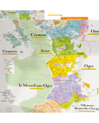 Map of "Champagne Vineyards: The Côte des Blancs" 50x100cm | The Wine List please?