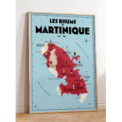 Map of Martinique Rums - Poster 30x40 cm | Atelier Vauvenargues