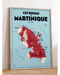 Carte murale 30x40 cm "Carte des Rhums de Martinique" | Atelier Vauvenargues