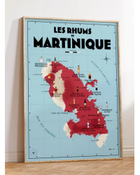 Map of Martinique Rums - Poster 30x40 cm | Atelier Vauvenargues
