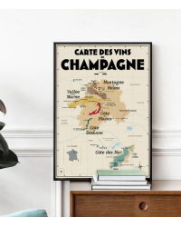 Carte des vins de Champagne - Affiche 30x40 cm | Atelier Vauvenargues