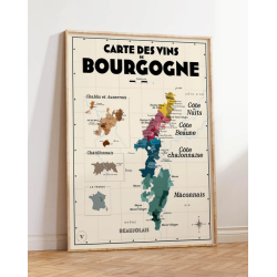 Burgundy wine list 50x70 cm | Atelier Vauvenargues