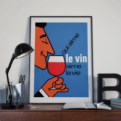 Poster "Who loves wine, loves life" 30x40 cm | The Wine List please