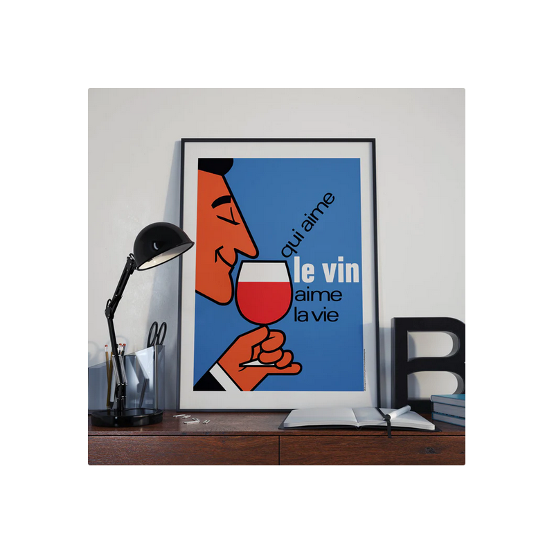 Poster 30x40 cm "Who loves wine, loves life" | The Wine List please