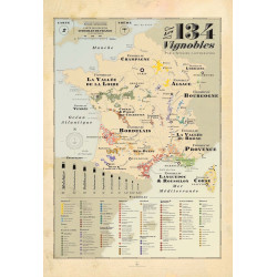 Wall map of wines 70x103 cm...