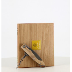 Folding pocket knife "Clos de Bourgogne" with corkscrew and handle in Burgundy oak | Claude Dozorme