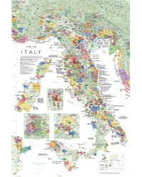 Carte pliée 61 x 91 cm (déplié), 23,5 x 16 cm (coffret) "Vins d'Italie" | Steve De Long