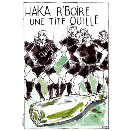 Affiche "Haka R'Boire une tite Quille" A3 29.7 x 42 cm | Quilles'Art