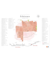 Plot map of the appellation "Echézeaux, Grand Cru" 60 x 80 cm | Laurent Gotti