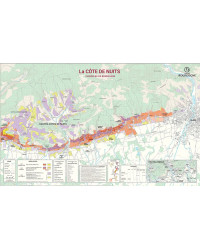 Laminated wine map of Côte de Nuits, Benoit France collection