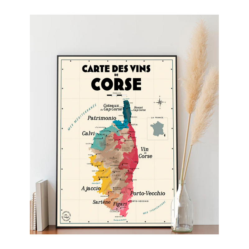 30x40 cm menu of Corsican wines | Atelier Vauvenargues