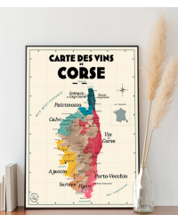 Carte 30x40 cm des vins de Corse | Atelier Vauvenargues