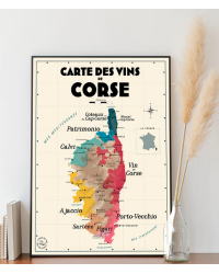 Carte murale 30x40 cm "Vins de Corse" | Atelier Vauvenargues