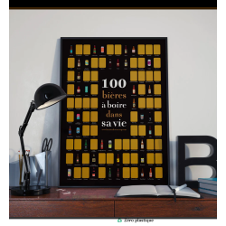 100 bières à boire dans sa vie (Poster 50x70cm à gratter)