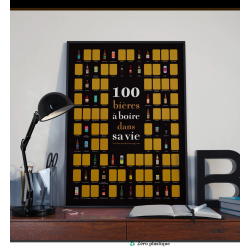 Poster 50x70cm "100 beers to drink in your life" | La Carte des Vins s'il vous plaît