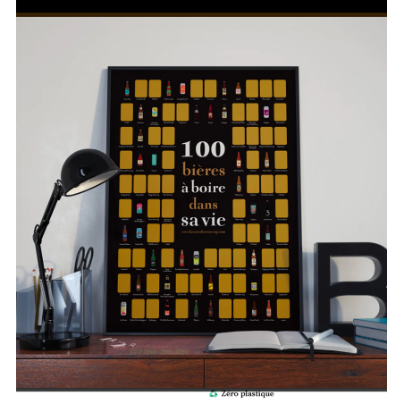 Poster 50x70cm "100 beers to drink in your life" | La Carte des Vins s'il vous plaît