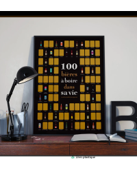 100 bières à boire dans sa vie (Poster 50x70cm à gratter)