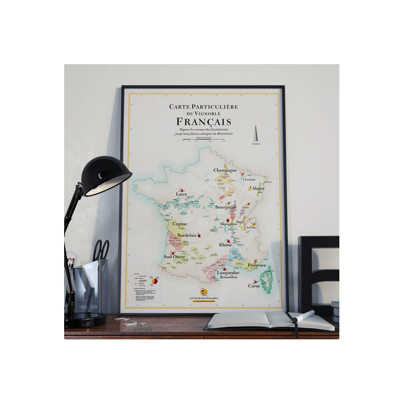 The Wine Map of France - 30x40 cm | La Carte des Vins s'il vous plaît