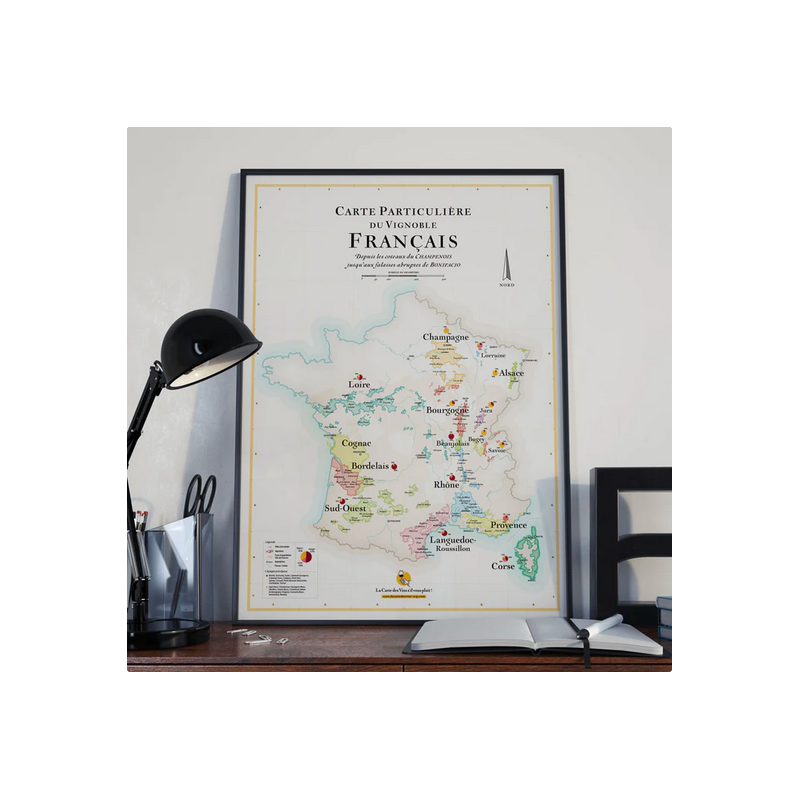 La Carte des Vins de France - 30x40 cm | La Carte des Vins s'il vous plaît