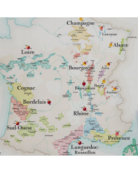 The Wine Map of France - 30x40 cm | La Carte des Vins s'il vous plaît