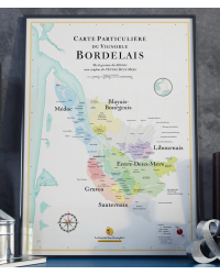 Carte murale 30x40 cm "Vins de Bordeaux" | La Carte des Vins s'il vous plaît