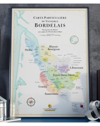 La Carte des Vins de Bordeaux - 30x40 cm | La Carte des Vins s'il vous plaît