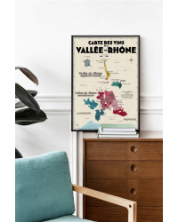 Carte des vins de la Vallée du Rhône 30x40 cm | Atelier Vauvenargues