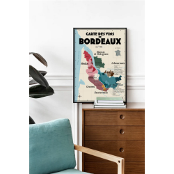 Carte des vins de Bordeaux 30x40 cm | Atelier Vauvenargues