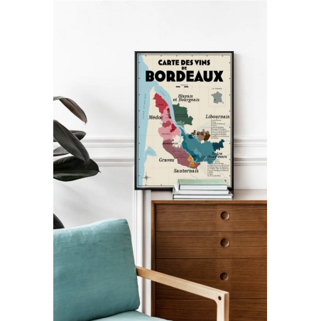 Carte des vins de Bordeaux 30x40 cm | Atelier Vauvenargues
