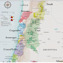 Carte murale 50x70 cm "Vins d'Argentine et du Chili" | La Carte des Vins s'il vous plaît