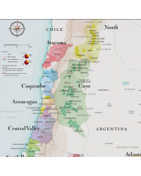 Carte murale 50x70 cm "Vins d'Argentine et du Chili" | La Carte des Vins s'il vous plaît