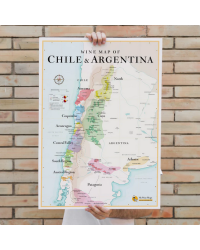 Carte murale 50x70 cm "Vins d'Argentine et du Chili" | La Carte des Vins s'il vous plaît